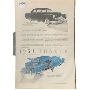Vintage 1959 Frazer How Many Cars On This Page? Advertisement Ad Advertising